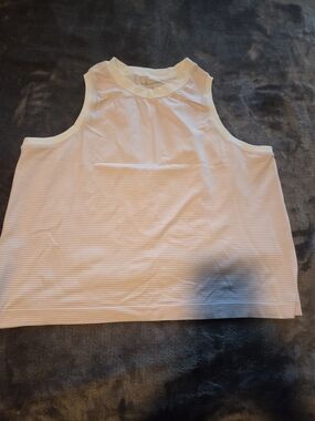 Harmony Balance Women's White And Pink Striped Sleeveless Tank Top